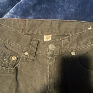 True Religion all black straight cut jeans 31 waist